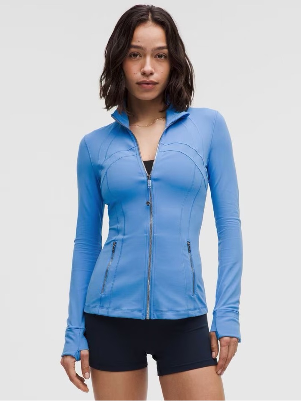 Lululemon define jacket nulu and align shorts in color “pool” size 4 brand new